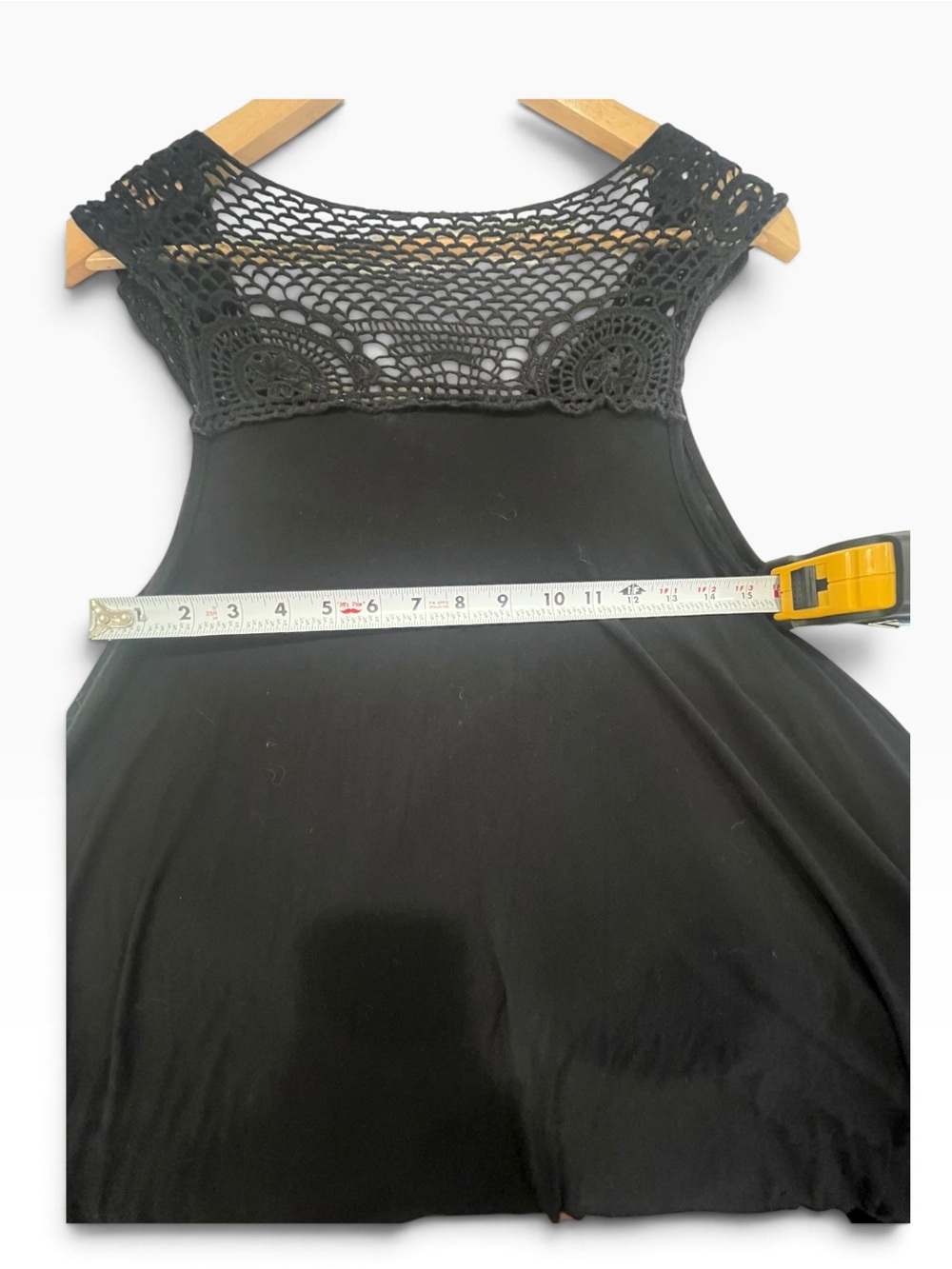 🖤 Midnight Boho Crochet Handkerchief Dress | One Size - Picture 4 of 5